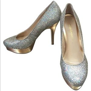 Enzo Angiolini Glittery Gold Pumps
